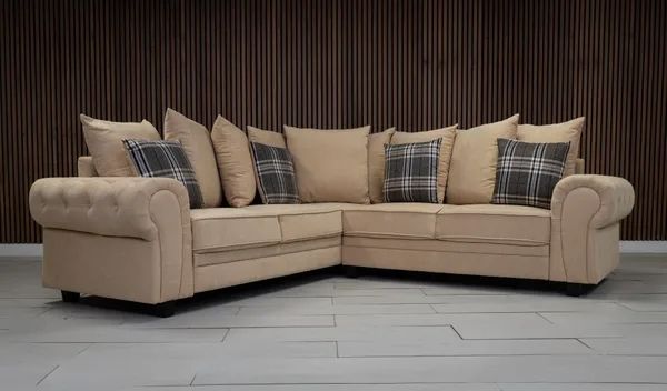 Verona scattered back corner sofa beige color