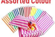 Job Lot of 1000 candy gift  bags any color stripe sweet bagsot of 1000 ideal for candy weddings parties candy cart shop small retails gift SIZE 5x7 inches