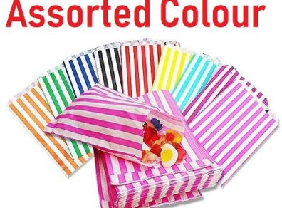 lot of 600 pcs candy gift bags any color stripe sweet bagsot of 600 ideal for candy weddings parties candy cart shop small retails gift SIZE 5x7 inches