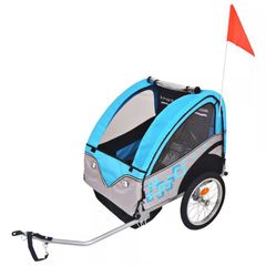 Free Delivery - Kids Bicycle Trailer Grey and Blue