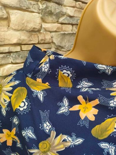 Handmade Navy Floral Summer Dress Medium Postage included
