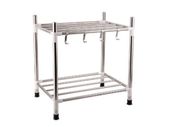2 Floors heightend kitchen storage and organization Stainless steel dish drainer Multi-layer Kitchen shelf Pan organizer Floor-standing Rack