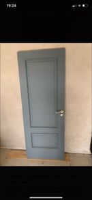 2 panel door including chrome handle