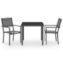 3 Piece Outdoor Dining Set Steel Image 2