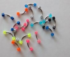 Dice Barbell Eyebrow Bars - 2 for 1 Euro