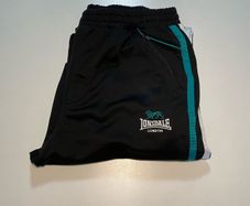 Lonsdale Black Track Bottoms Zip Pockets Size Small