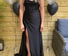 rosies closet black satin debs dress