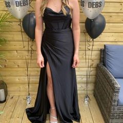 rosies closet black satin debs dress