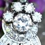 Antique Art Deco Diamond Cluster Pendant Necklace - Platinum Image 6
