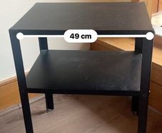 2x IKEA KNARREVIK Bedside Tables, Black - Nightstand / Side Table Pair