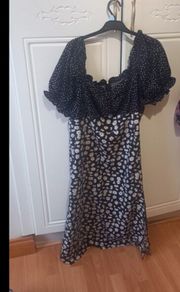 ladies dress floral and polka dot bnwt