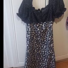 ladies dress floral and polka dot bnwt