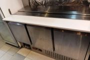 Commercial 3-door salad prep fridge