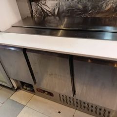 Commercial 3-door salad prep fridge