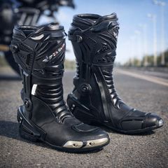 Genuine Leather Motorbike Riding Boots Heavy Duty Protective Racing & Touring Boots