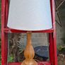 Vintage Wood Lamp and Shade Image 7