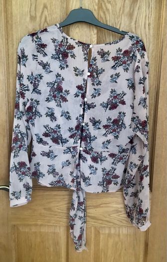 Red rose chiffon top size 16