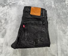 Levis 502 Mens Jeans Black - W30 L29.5 Slim Fit Stretch Premium Denim - Big E