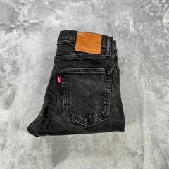 Levis 502 Mens Jeans Black - W30 L29.5 Slim Fit Stretch Premium Denim - Big E