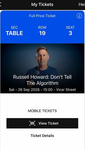 Russell Howard Tickets - Saturday 26th