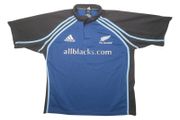 Vintage (XL) New Zealand Rugby 2003 Jersey Shirt adidas Steinlager Blue Grey All Blacks Kiwi World Cup Small Retro