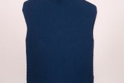 Jigsaw Navy Blue Ribbed Knit Vest Sleeveless Top Size S