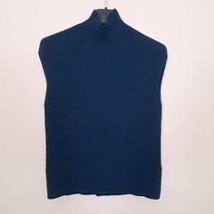 Jigsaw Navy Blue Ribbed Knit Vest Sleeveless Top Size S