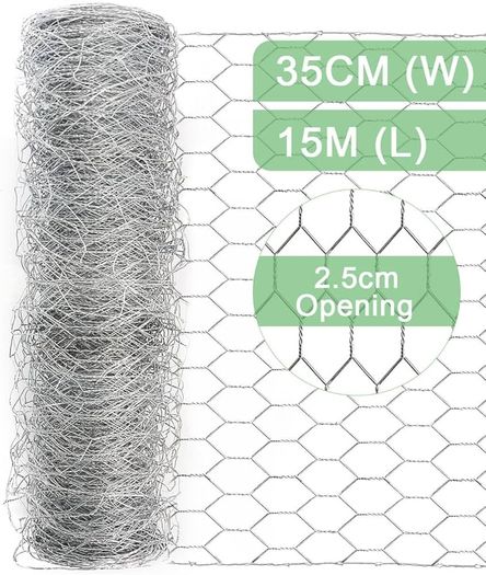Chicken Wire Mesh  35CM by 15M Garden Animal Barrier Fence, 1 inch Mesh Fence for Pet,Rabbit,Poultry