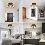 3 Way Ceiling Spotlight Rotatable - Spot Light Ceiling Black Ceiling Lights Industrial E14 - Spot Light Fittings Wire Cage Wall Spotlight Bar for Kitchen Living Room Bedroom No Bulb Image 5