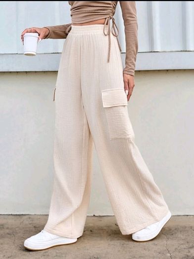 Cotton Apricot Joggers  Size S, Flip Pocket, Side Stripe
