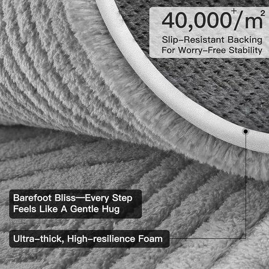 Rugs Living Room 140x200cm, Light Grey Soft Shaggy Rug for Bedroom, 3D Geometric Modern Short Pile Carpet, Extra Large Washable Anti Slip Area Rugs for Living Room Kids Room, Non Shedding