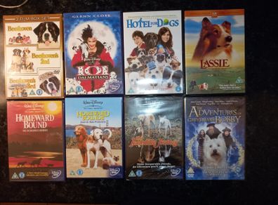 DVD Collection Bundle of dog movies kids classics Beethoven 101 Dalmations Homeward Bound Disney
