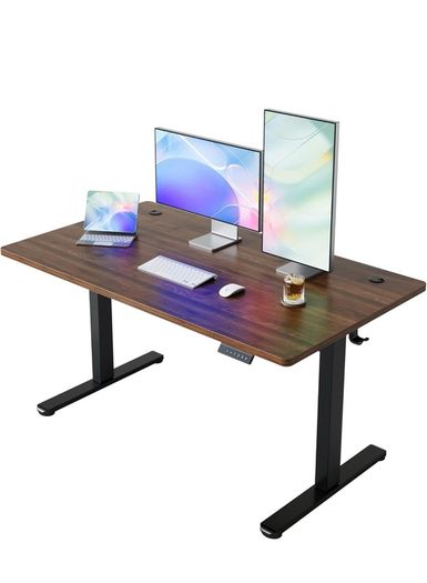 Standing Desk with USB Charging Port, 140 x 80 cm, 4 Preset Height Settings