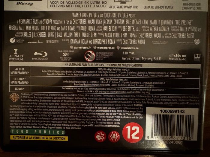 The Prestige 4K Bluray