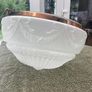 Vintage Art Deco Fluted White Opaque Glass and Copper Ceiling Light Image 4