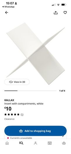 Kallax X shelf dividers x 5