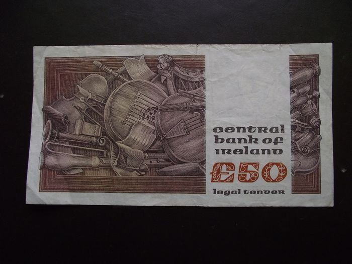 1982 Central Bank of Ireland 50 Pounds note. B Series