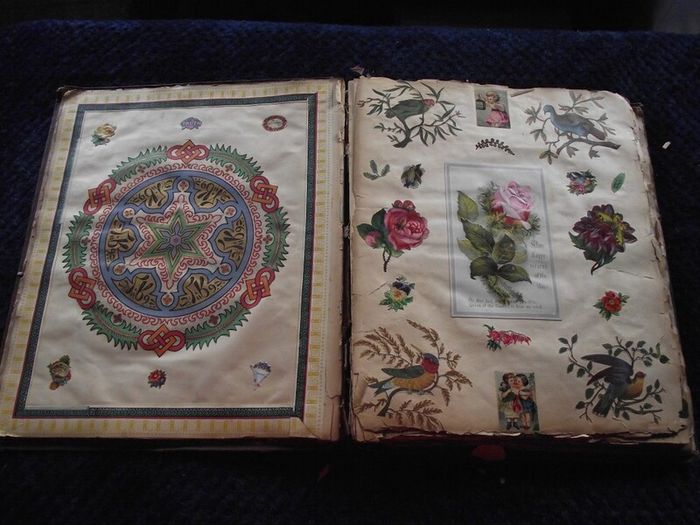 Victorian/Edwardian Album of colourful scraps - Circa 1890's/1900's
