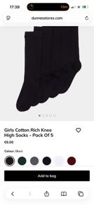 Girls black knee high school socks brand new