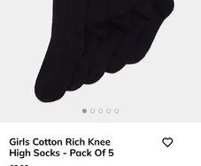 Girls black knee high school socks brand new