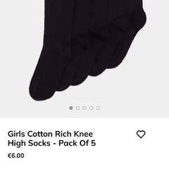 Girls black knee high school socks brand new
