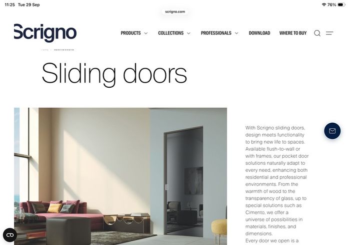 scrigno sliding disappearing door