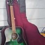 Acoustic Guitar (green sunburst) with soft case Image 5