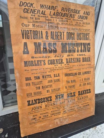 1891 antique original Labourers union poster