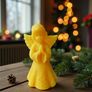 Beeswax Angel Candle  | Christmas Angel Decor | Pure Beeswax Figurine Candle | Holiday Gift | Prayer Angel Candle Image 4