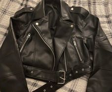 Brand new black leather jacket, size 10