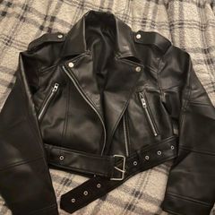 Brand new black leather jacket, size 10
