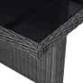 Garden Dining Table Black 200x100x74 cm Glass and Poly Rattan Image 2