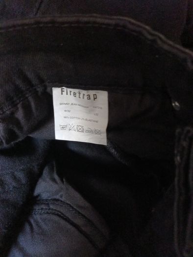 Firetrap Black Jeans.  Size - 32R.   B.N.W.T.
