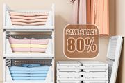 Foldable Closet Organizer, 4 Pack Stackable Storage Boxes